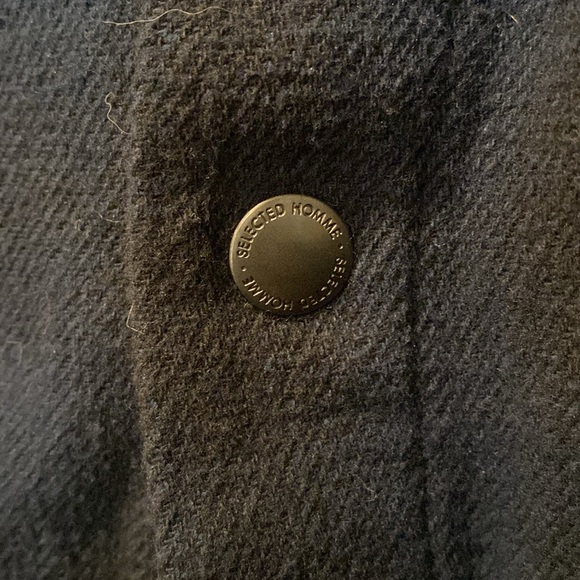 NWT Selected Homme ASOS Plaid Snap Button Blue Flannel Shirt Jacket. Size Small. - Picture 8 of 12